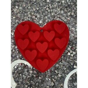 Silicone heart ice molds Red Heart Silicone Mold - 10 Heart Cavities